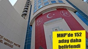 MHP'de 152 aday daha belirlendi