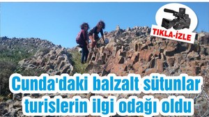Cunda'daki balzalt sütunlar turislerin ilgi odağı oldu