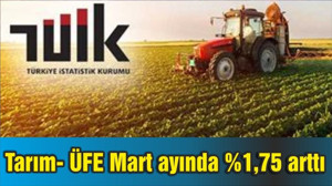 Tarım- ÜFE Mart ayında %1,75 arttı