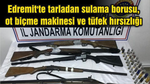 Edremit'te tarladan sulama borusu, ot biçme makinesi ve tüfek hırsızlığı