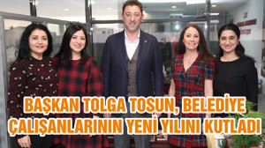BAŞKAN TOLGA TOSUN, BELEDİYE ÇALIŞANLARININ YENİ YILINI KUTLADI