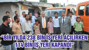 “BİR YILDA 238 BİN İŞ YERİ AÇILIRKEN 114 BİN İŞ YERİ KAPANDI”