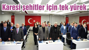 Karesi şehitler için tek yürek