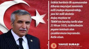 Yavuz Subaşı'dan 23 Nisan kutlaması