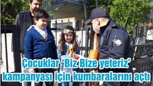 Çocuklar 'Biz bize yeteriz' kampanyası için kumbaralarını açtı