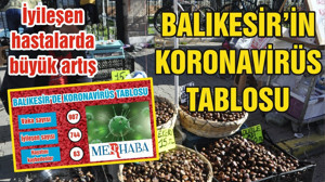 BALIKESİR’DE KORONAVİRÜSTE 24 MAYIS TABLOSU