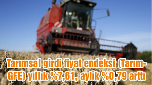 Tarımsal girdi fiyat endeksi (Tarım-GFE) yıllık %7,61, aylık %0,79 arttı