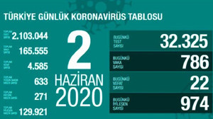 Türkiye'de 2 Haziran günü koronavirüsten ölenlerin sayısı 23 oldu, vaka sayısı 800'ün altına düştü