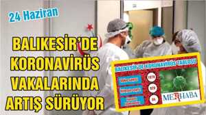 BALIKESİR’DE KORONAVİRÜSTE 24 HAZİRAN TABLOSU