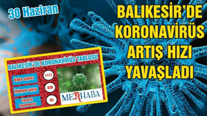 BALIKESİR’DE KORONAVİRÜSTE 30 HAZİRAN TABLOSU