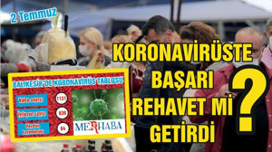 BALIKESİR’DE KORONAVİRÜSTE 2 TEMMUZ TABLOSU