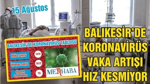 BALIKESİR’DE 15 AĞUSTOS KORONAVİRÜS TABLOSU