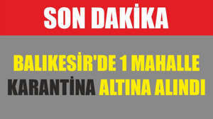 BALIKESİR'DE 1 MAHALLE KARANTİNA ALTINA ALINDI