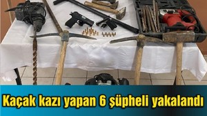 Balıkesir'de kaçak kazı yapan 6 şüpheli yakalandı