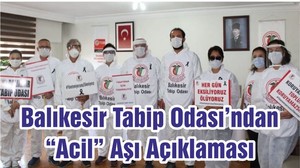 Balıkesir Tabip Odası’ndan “Acil” Aşı Açıklaması