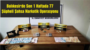 Balıkesir'de Son 1 Haftada 77 Şüpheli Şahsa Narkotik Operasyonu