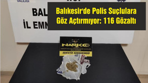 Balıkesir'de Polis Suçlulara Göz Açtırmıyor: 116 Gözaltı