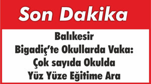 Balıkesir Bigadiç’te Okullarda Vaka: Çok sayıda Okulda Yüz Yüze Eğitime Ara