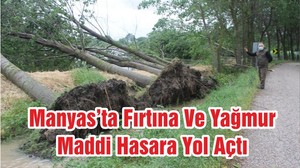 Manyas’ta Fırtına Ve Yağmur Maddi Hasara Yol Açtı