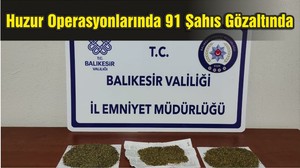 Balıkesir'de Huzur Operasyonlarında 91 Şahıs Gözaltına Alındı