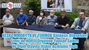 KESK TMMOB TTB VE TÜRMOB Balıkesir Bileşenleri İzmir’de HDP İl Örgütüne Yapılan Saldırı Ve Ölüm Olayına İlişkin Açıklama Yaptı