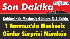 Balıkesir'de Maskesiz Günlere % 5 Kaldı: 1 Temmuz'da Maskesiz Günler Sürprizi Mümkün