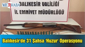 Balıkesir'de 31 Şahsa 'Huzur' Operasyonu