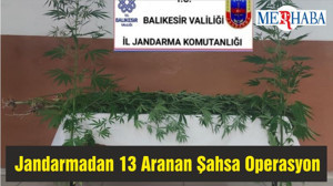 Jandarmadan 13 Aranan Şahsa Operasyon