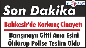 Balıkesir'de Korkunç Cinayet: Barışmaya Gitti Ama Eşini Öldürüp Polise Teslim Oldu