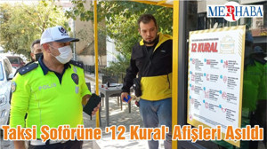Taksi Şoförüne '12 Kural' Afişleri Asıldı