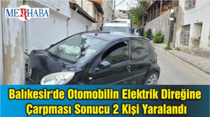 Balıkesir'de Otomobilin Elektrik Direğine Çarpması Sonucu 2 Kişi Yaralandı