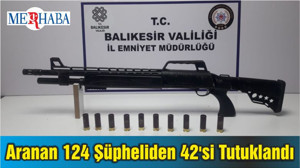 Balıkesir'de Aranan 124 Şüpheliden 42'si Tutuklandı