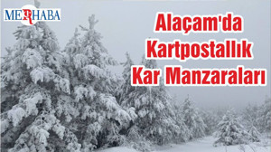 Alaçam'da Kartpostallık Kar Manzaraları