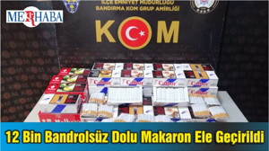 Bandırma'da On İki Bin Bandrolsüz Dolu Makaron Ele Geçirildi