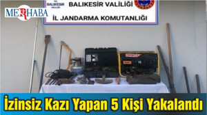 İzinsiz Kazı Yapan 5 Kişi Yakalandı