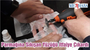 Parmağına Sıkışan Yüzüğü İtfaiye Çıkardı