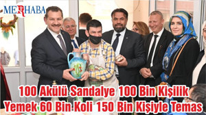 100 Akülü Sandalye 100 Bin Kişilik Yemek 60 Bin Koli 150 Bin Kişiyle Temas