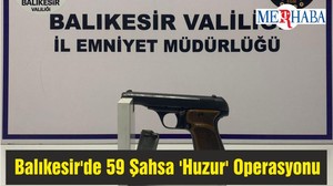 Balıkesir'de 59 Şahsa 'Huzur' Operasyonu