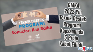 GMKA 2022 Yılı Teknik Destek Programı Kapsamında 5 Proje Kabul Edildi