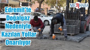 Edremit’te Doğalgaz Nedeniyle Kazılan Yollar Onarılıyor
