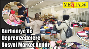 Burhaniye’de Depremzedelere Sosyal Market Açıldı