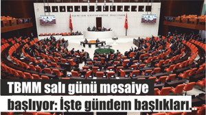 TBMM salı günü mesaiye başlıyor: İşte gündem başlıkları...