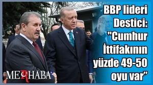 BBP lideri Destici: "Cumhur İttifakının yüzde 49-50 oyu var"