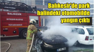 Balıkesir'de park halindeki otomobil Yandı