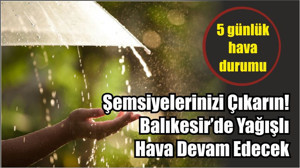 Şemsiyelerinizi Çıkarın! Balıkesir’de Yağışlı Hava Devam Edecek