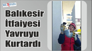Balıkesir İtfaiyesi Yavruyu Kurtardı