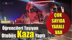 Öğrencileri Taşıyan Otobüs Kaza Yaptı