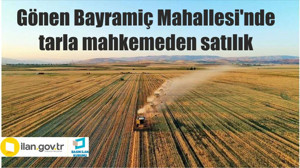 Gönen Bayramiç Mahallesi'nde tarla mahkemeden satılık