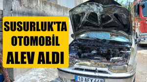 Susurluk'ta Otomobil Alev Aldı