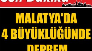 Malatya'da 4 Büyüklüğünde Deprem